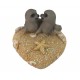 Couple de phoques sur coeur de sable
