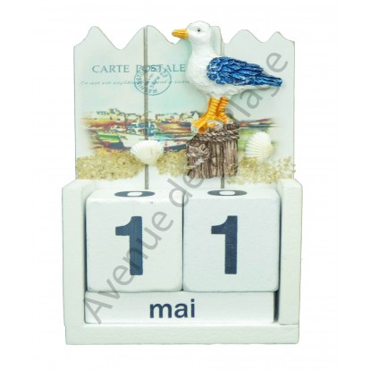 Calendrier perpétuel mouette paysage marin