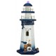 Phare marin en bois 26 cm lumineux, mouette