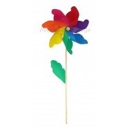 Moulin à vent fleur 42 cm - Décoration de jardin