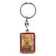 Porte clefs métal J'aime mon Airedale Terrier