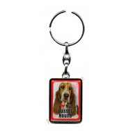 Porte clef métal J'aime mon Basset Hound