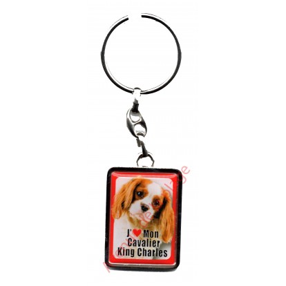 Porte clef J'aime mon Cavalier King Charles