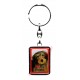 Porte clef chien J'aime mon Teckel à poil dur.