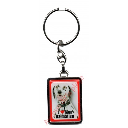 Porte clef chien J'aime mon Dalmatien