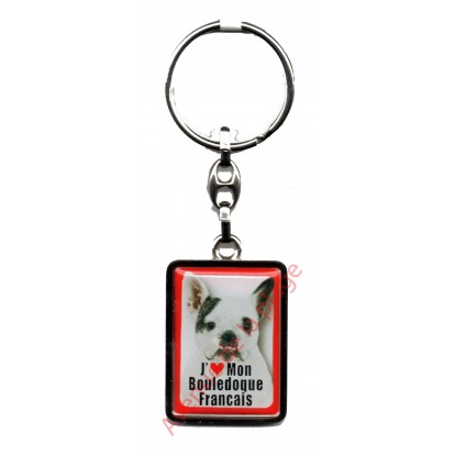 Porte clef J'aime mon Bouledogue Français