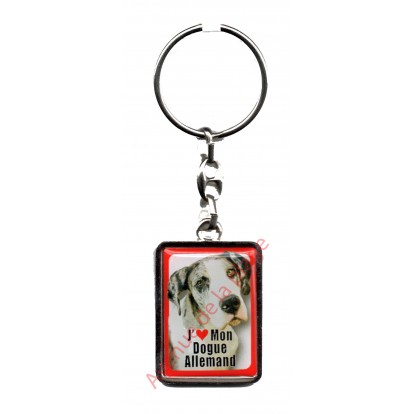Porte clef J'aime mon Dogue Allemand