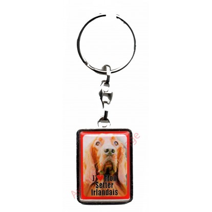 Porte clef J'aime mon Setter Irlandais