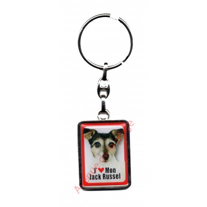 Porte clef J'aime mon Jack Russel