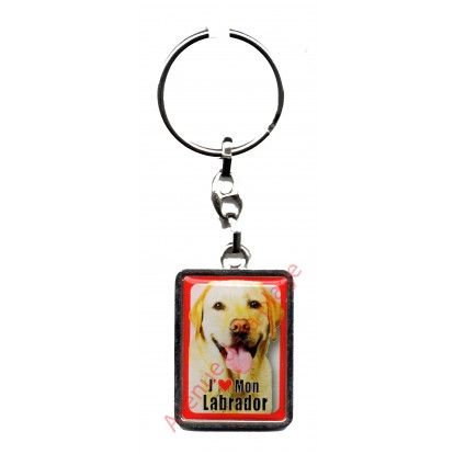 Porte clef J'aime mon Labrador sable.