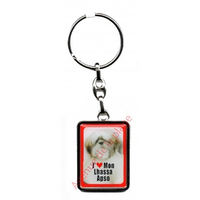 Porte clef J'aime mon Lhassa Apso