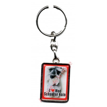 Porte clef J'aime mon Schauzer Nain