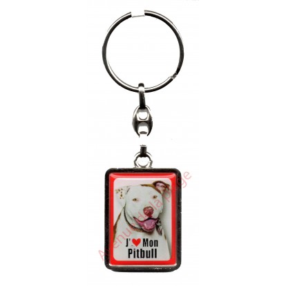 Porte clef J'aime mon Pitbull