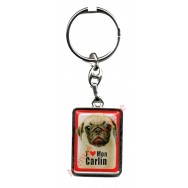 Porte clef J'aime mon Carlin