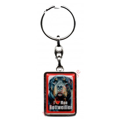 Porte clef J'aime mon Rottweiller