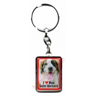 Porte clef J'aime mon Saint Bernard