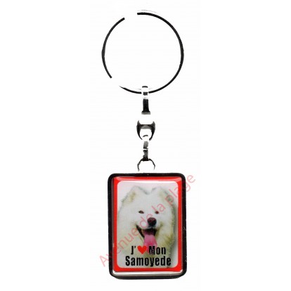 Porte clef J'aime mon Samoyede