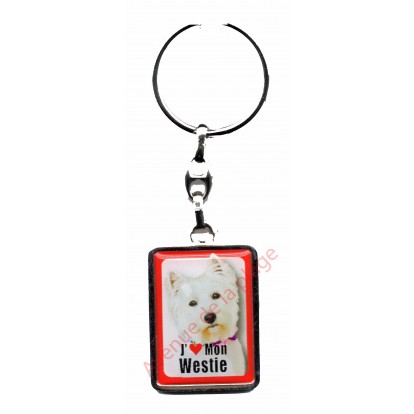 Porte clef J'aime mon Westie