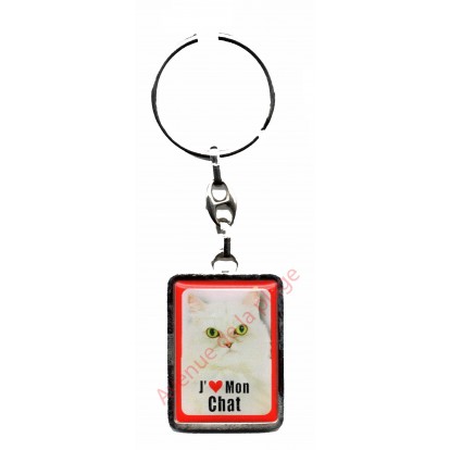 Porte clef J'aime mon Chat Persan.