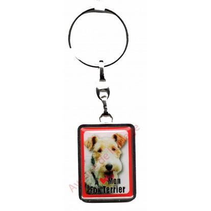 Porte clef J'aime mon Fox Terrier