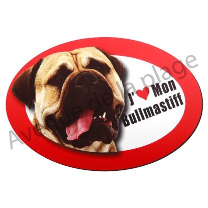 Magnet J'aime mon Bullmastiff
