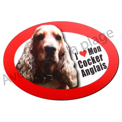 Magnet J'aime mon Cocker Spaniel Anglais