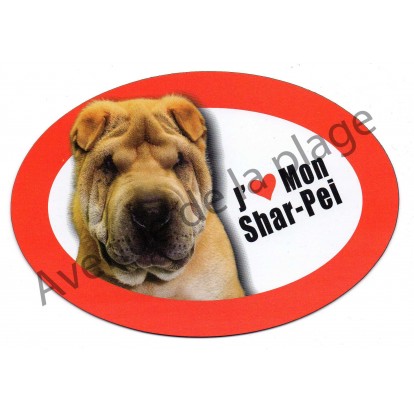 Magnet J'aime mon Shar Pei
