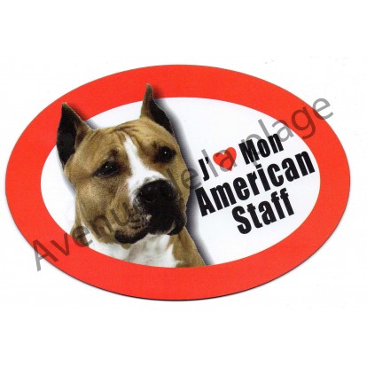 Magnet J'aime mon American Staff