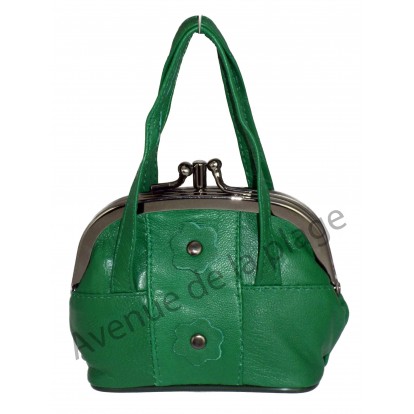 Porte monnaie sac à main vert