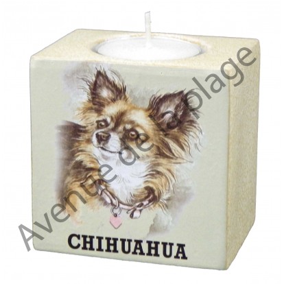 Bougeoir chien - Chihuahua à poil long