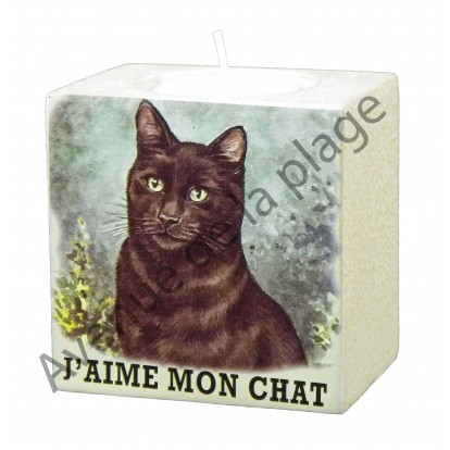 Bougeoir J'aime mon chat noir.