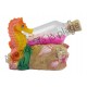 Bouteille sable avec hippocampe.