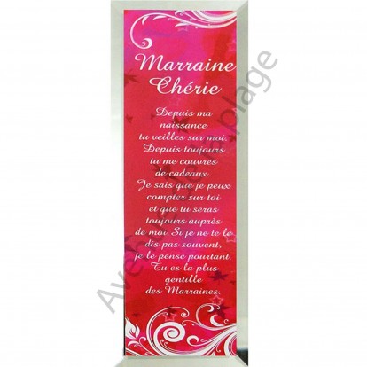 Miroir message "Marraine Chérie"