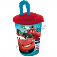 Verre avec paille Cars Flash McQueen 3D