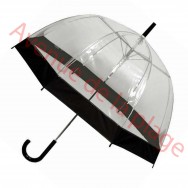 Parapluie cloche transparent noir.