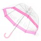 Parapluie cloche transparent rose.