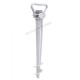 Support vis blanc pour parasol bleue, accessoire de plage.