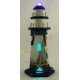Phare marin en bois 26 cm lumineux, étoile de mer.