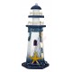 Phare marin en bois 26 cm lumineux, étoile de mer.
