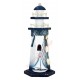 Phare marin en bois 26 cm lumineux, voilier.