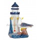 Thermomètre phare et mouette 14 cm bleu.