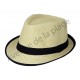 Chapeau Borsalino Paille bordure noire.