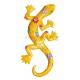 Lézard mural jaune 22 cm en résine
