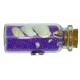 Magnet bouteille de sable violet et coquillages.