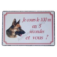 Plaque "Je cours le 100 m en secondes et vous ? "