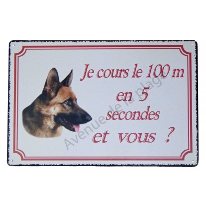 Plaque "Je cours le 100 m en secondes et vous ? "