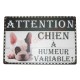 Plaque humoristique "Chien à humeur variable"