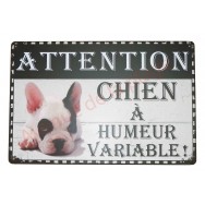 Plaque humoristique "Chien à humeur variable"