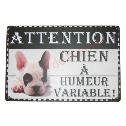 Plaque humoristique "Chien à humeur variable"