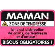 Plaque de porte Danger "Maman"